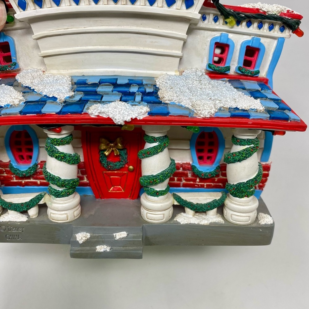 Vintage Disney Holiday Toontown City Hall Christmas Village Porcelain House - Picture 6 of 10